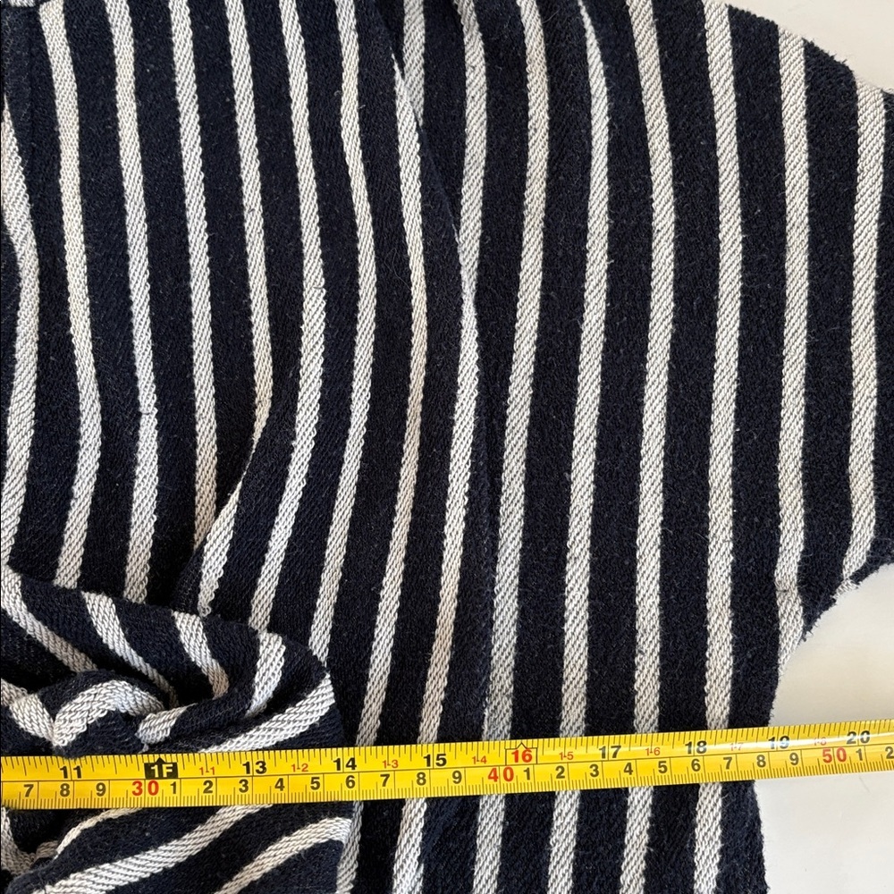 Soft Surroundings Offshore Pullover navy stripe hooded kangaroo pocket nautical - Picture 15 of 16